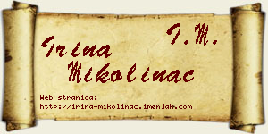 Irina Mikolinac vizit kartica